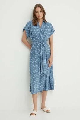 Zdjęcie produktu Lauren Ralph Lauren sukienka bawełniana kolor niebieski mini rozkloszowana 250938927