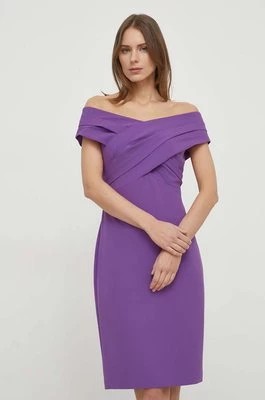 Zdjęcie produktu Lauren Ralph Lauren sukienka kolor fioletowy mini dopasowanaCHEAPER