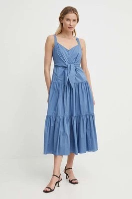 Zdjęcie produktu Lauren Ralph Lauren sukienka kolor niebieski midi rozkloszowana 250933434