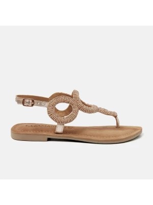Zdjęcie produktu Lazamani Skórzane sandały w kolorze beżowym rozmiar: 41