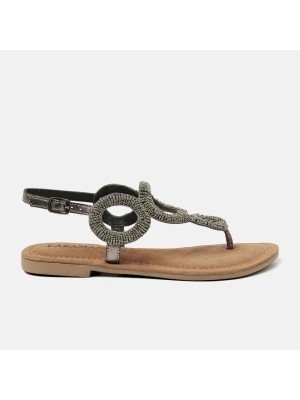 Zdjęcie produktu Lazamani Skórzane sandały w kolorze srebrnym rozmiar: 41