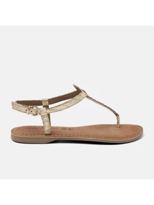 Zdjęcie produktu Lazamani Skórzane sandały w kolorze złotym rozmiar: 40