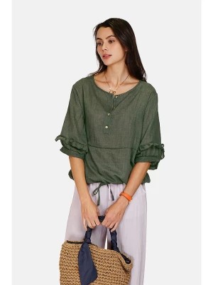 Zdjęcie produktu Le Jardin du Lin Lniana bluzka w kolorze khaki rozmiar: 38