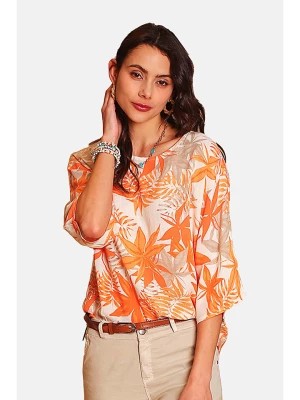 Zdjęcie produktu Le Jardin du Lin Lniana bluzka w kolorze pomarańczowo-kremowym rozmiar: 42