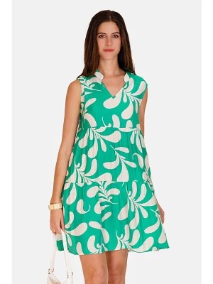 Zdjęcie produktu Le Jardin du Lin Sukienka w kolorze zielono-kremowym rozmiar: 38