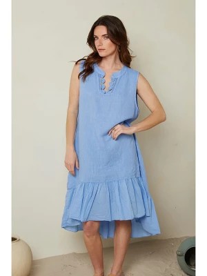 Zdjęcie produktu Le Monde du Lin Lniana sukienka w kolorze błękitnym rozmiar: 40/42
