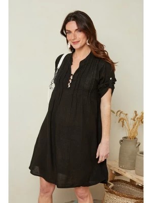 Zdjęcie produktu Le Monde du Lin Lniana sukienka w kolorze czarnym rozmiar: 36/38