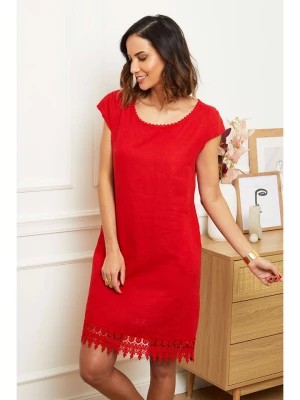 Zdjęcie produktu Le Monde du Lin Lniana sukienka w kolorze czerwonym rozmiar: 40/42