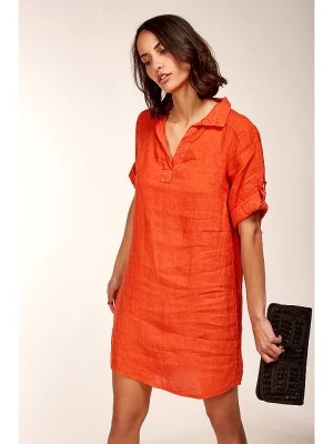Zdjęcie produktu Le Monde du Lin Lniana sukienka w kolorze pomarańczowym rozmiar: 40/42