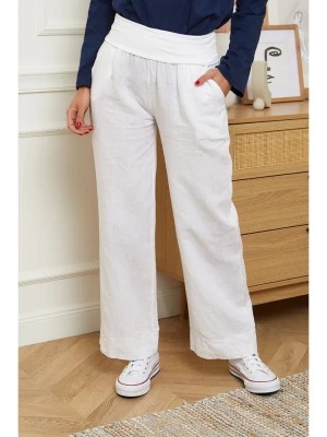 Zdjęcie produktu Le Monde du Lin Lniane spodnie "Valencia" w kolorze białym rozmiar: 40/42