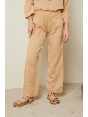 Zdjęcie produktu Le Monde du Lin Lniane spodnie w kolorze beżowym rozmiar: 40/42