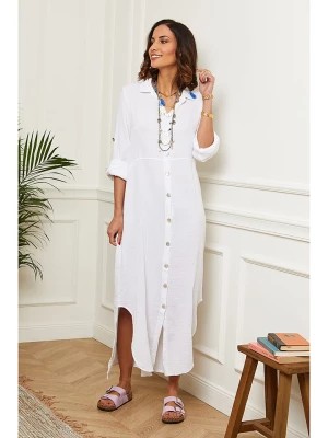 Zdjęcie produktu Le Monde du Lin Sukienka w kolorze białym rozmiar: 38/40
