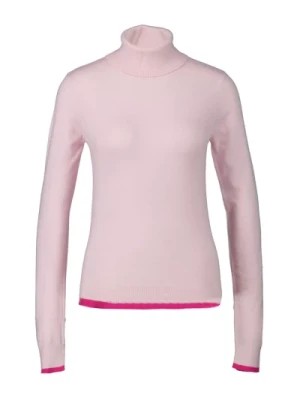 Zdjęcie produktu Lekki Różowy Sweter z Dopasowanym Kołnierzem i Dekoracyjnym Paskiem Silvian Heach