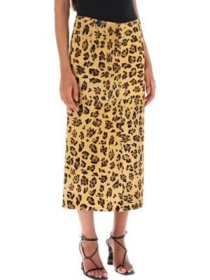 Zdjęcie produktu Leopard Ponyskin Spódnica Midi Saks Potts