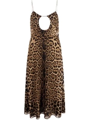 Zdjęcie produktu Leopard Print Cut-Out Sukienka Midi Saint Laurent