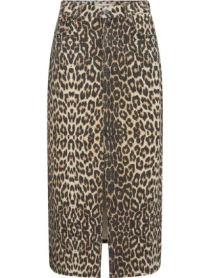 Zdjęcie produktu Leopard Print Denim Slit Skirt Co'Couture