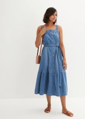 Zdjęcie produktu Letnia sukienka dżinsowa z paskiem bonprix