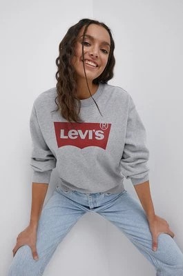Zdjęcie produktu Levi's bluza bawełniana damska kolor szary z nadrukiem 18686.0012-Greys