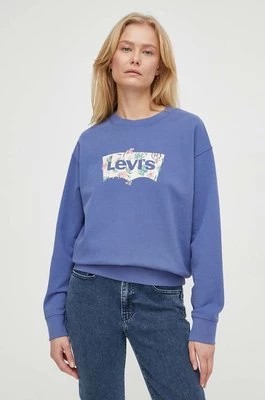 Zdjęcie produktu Levi's bluza damska kolor niebieski z nadrukiem