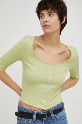 Zdjęcie produktu Levi's bluzka damska kolor zielony gładka