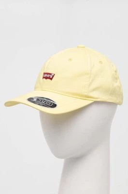 Zdjęcie produktu Levi's czapka z daszkiem kolor żółty z aplikacją