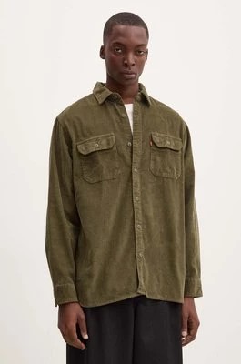 Zdjęcie produktu Levi's koszula bawełniana męska kolor zielony relaxed z kołnierzykiem klasycznym
