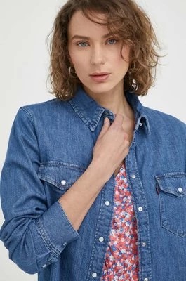 Zdjęcie produktu Levi's koszula jeansowa damska kolor niebieski regular z kołnierzykiem klasycznym