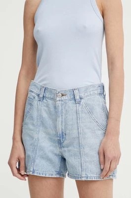 Zdjęcie produktu Levi's szorty jeansowe CARPENTER SHORT damskie kolor niebieski gładkie high waist A8719