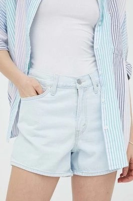 Zdjęcie produktu Levi's szorty jeansowe damskie kolor niebieski gładkie high waist