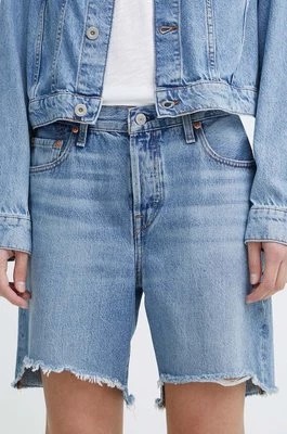 Zdjęcie produktu Levi's szorty jeansowe damskie kolor niebieski gładkie high waistCHEAPER
