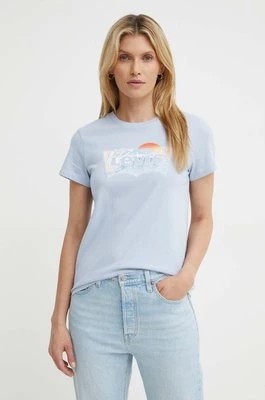 Zdjęcie produktu Levi's t-shirt bawełniany damski kolor niebieski 17369