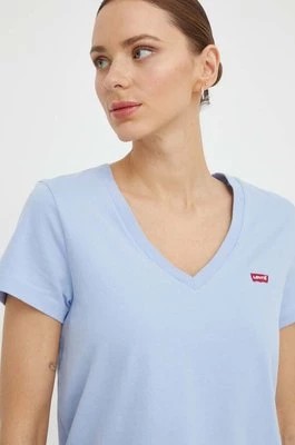 Zdjęcie produktu Levi's t-shirt bawełniany damski kolor niebieski