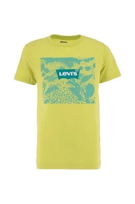 Zdjęcie produktu Levi's t-shirt bawełniany dziecięcy kolor zielony z nadrukiem