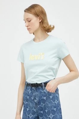 Zdjęcie produktu Levi's t-shirt bawełniany kolor niebieski
