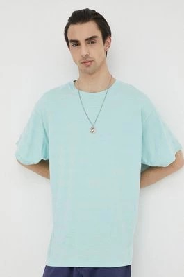 Zdjęcie produktu Levi's t-shirt bawełniany kolor turkusowy gładki