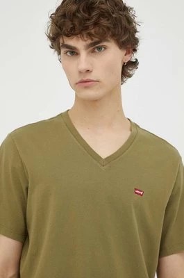 Zdjęcie produktu Levi's t-shirt bawełniany kolor zielony gładki