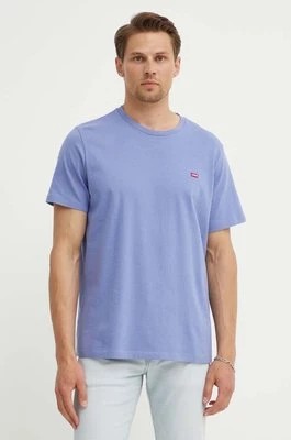 Zdjęcie produktu Levi's t-shirt bawełniany męski kolor fioletowy gładki