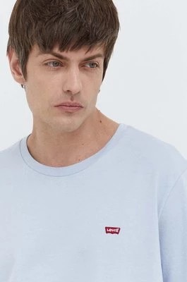 Zdjęcie produktu Levi's t-shirt bawełniany męski kolor niebieski gładki