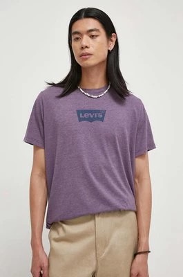 Zdjęcie produktu Levi's t-shirt męski kolor fioletowy z nadrukiem