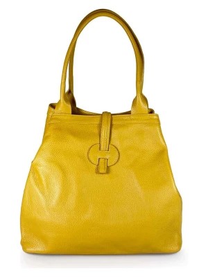 Zdjęcie produktu Lia Biassoni Skórzana torebka "Cassibile" w kolorze żółtym - 38 x 22 x 6 cm rozmiar: onesize