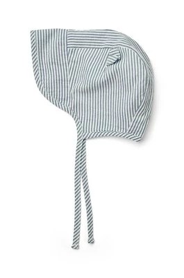 Zdjęcie produktu Liewood czapka bawełniana niemowlęca Rae Baby Stripe Sun Hat With Ears kolor niebieski z cienkiej dzianiny bawełniana