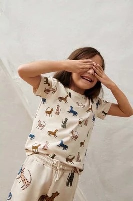 Zdjęcie produktu Liewood t-shirt bawełniany dziecięcy kolor beżowy z nadrukiem