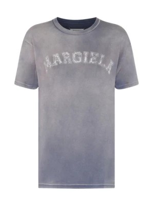 Zdjęcie produktu Liliowy Fioletowy T-Shirt z Nadrukiem Logo Maison Margiela