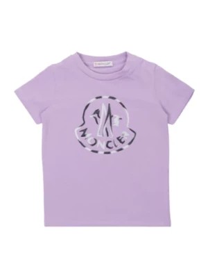 Zdjęcie produktu Liliowy T-shirt dla Dzieci z Nadrukiem Logo Moncler