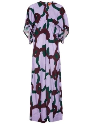 Zdjęcie produktu Liliowy Zielony Brązowy Sukienka Kokon Colville