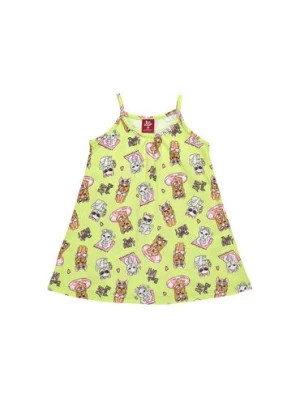 Zdjęcie produktu Limonkowa bawełniana sukienka niemowlęca na ramiączka Bee Loop