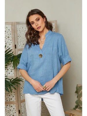 Zdjęcie produktu Lin Passion Lniana bluzka w kolorze błękitnym rozmiar: 46/48