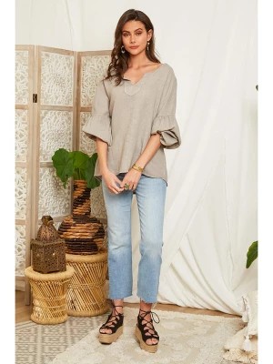 Zdjęcie produktu Lin Passion Lniana bluzka w kolorze szarobrązowym rozmiar: 40/42