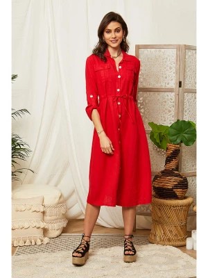Zdjęcie produktu Lin Passion Lniana sukienka w kolorze czerwonym rozmiar: 36/38