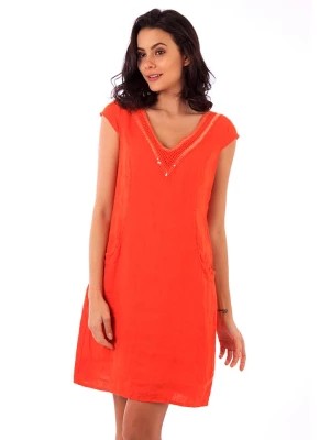 Zdjęcie produktu Lin Passion Lniana sukienka w kolorze pomarańczowym rozmiar: 38/40